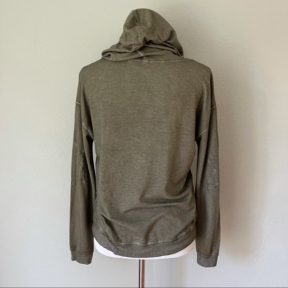 Grey & Gray Stars Green Cotton Rayon Hoodie Size S/P - Picture 3 of 5